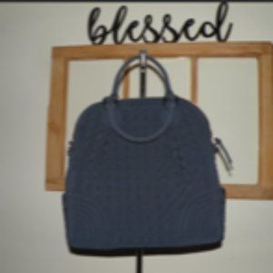 Vera Bradley large dark navy blue quilted cross body/ hand bag.